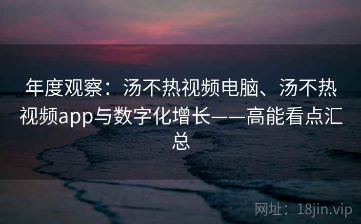 年度观察：汤不热视频电脑、汤不热视频app与数字化增长——高能看点汇总