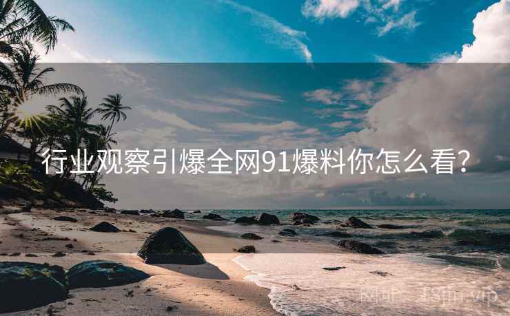 行业观察引爆全网91爆料你怎么看？