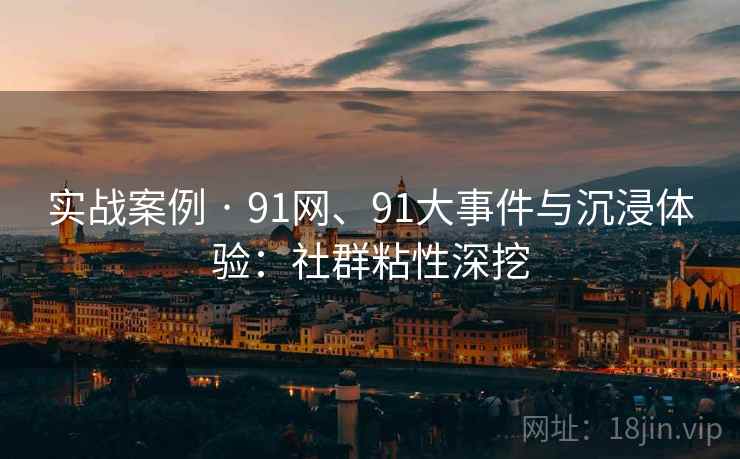 实战案例 · 91网、91大事件与沉浸体验：社群粘性深挖